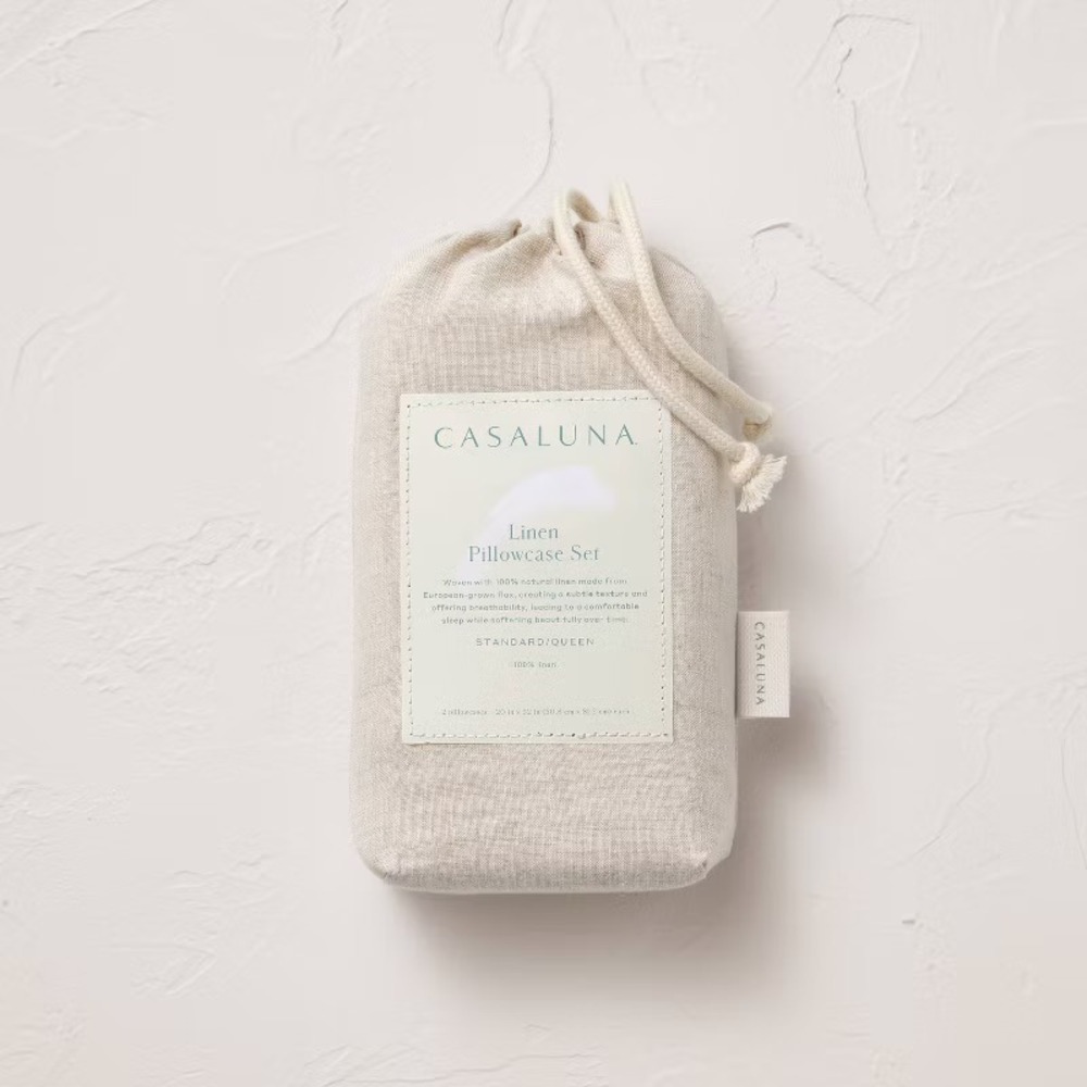 Standard 100% Linen Pillowcases Natural - Casaluna™ - Picture 4 of 9
